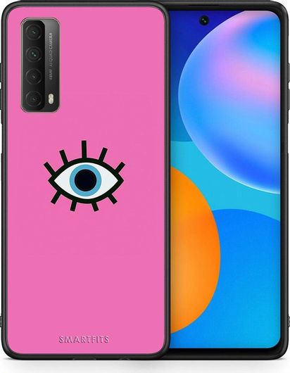 Θήκη Κινητού Back Cover για Huawei P Smart 2021 - Black TPU - Blue Eye Pink