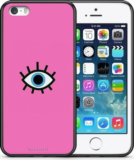 Θήκη Κινητού Back Cover για Apple iPhone 5 / 5s / SE - Black TPU - Blue Eye Pink