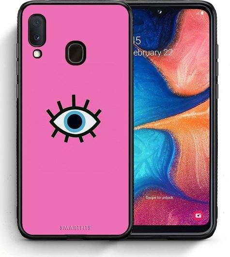 Θήκη Κινητού Back Cover για Samsung Galaxy A20e - Black TPU - Blue Eye Pink