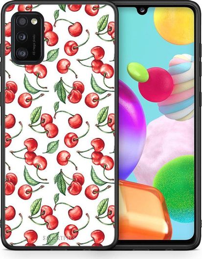 Θήκη Κινητού Back Cover για Samsung Galaxy A41 - Black TPU - Cherry Summer