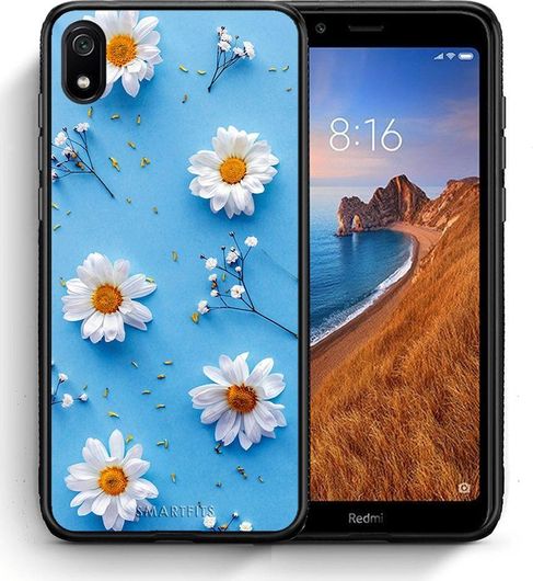 Θήκη Κινητού Back Cover για Xiaomi Redmi 7A - Black TPU - Real Daisies