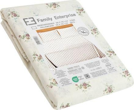 Μαξιλαροθήκη Family Enterprise 100% Βαμβακερό 50x70+17cm Εκρού