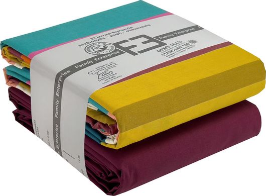 Σετ Σεντόνια Family Enterprise Μονό 100% Βαμβακερό 170x270 - 110x200+35cm Εμπριμέ 3τμχ Πολύχρωμο