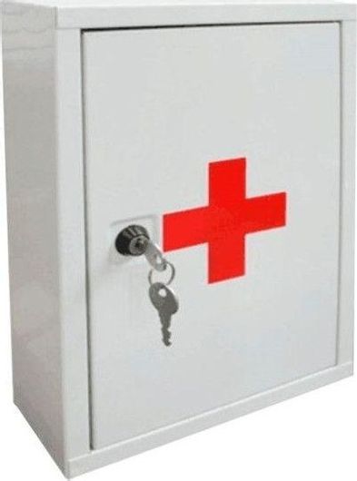 Φαρμακείο Πρώτων Βοηθειών Bormann BFB2000 Μεταλλικό Τοίχου με Κλειδαριά 32x22x8cm