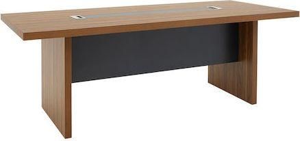 Γραφείο Pakoworld Σχεδιαστηρίου Oscar Ξύλινο Γκρι / Καρυδί 240x120x76cm