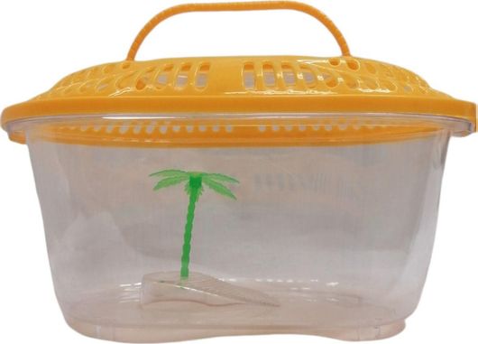 Ενυδρείο Χελώνας Πλαστικό με καπάκι 24×12×12cm Πορτοκαλί