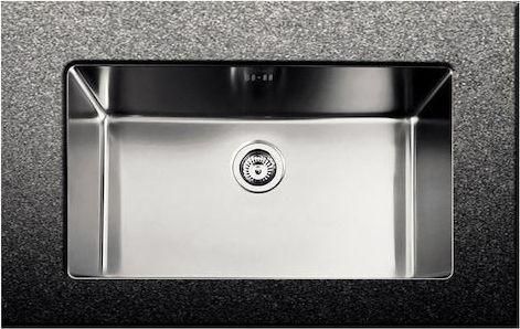 Νεροχύτης Κουζίνας Fortinox Squadro 28077 Υποκαθήμενος Inox Σατινέ 75x44cm Ασημί