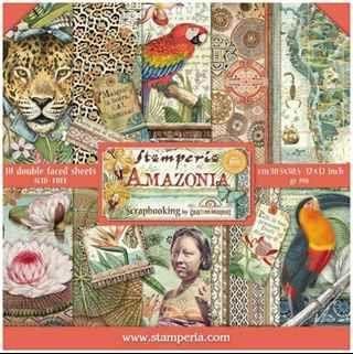 Χαρτιά Scrapbooking Stamperia 30.5x30.5cm Διπλής Όψης 10 Φύλλα Amazonia