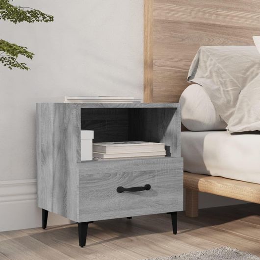 Κομοδίνο vidaXL 817305 Ξύλο Sonoma 47.5x35x40cm Σετ 2τμχ Γκρι