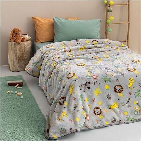 Παιδική Κουβέρτα Palamaiki Βελουτέ 160x220cm Γκρι