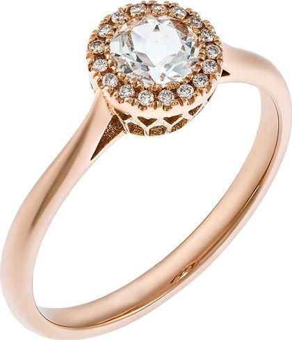 Μονόπετρο Xrisokosmima DAROUND-141 από Χρυσό 18K με Τοπάζι & Μπριγιάν No56