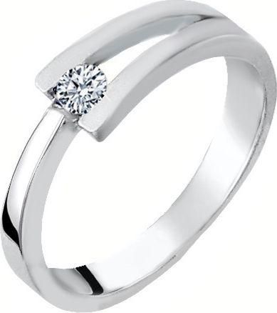 Μονόπετρο Xrisokosmima DBR120A από Λευκόχρυσο 18K με Μπριγιάν No53