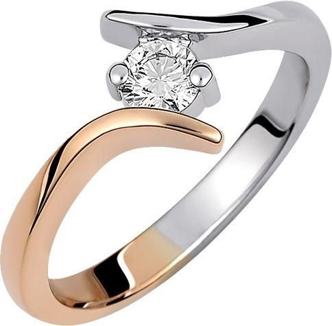 Μονόπετρο Xrisokosmima DBR172A από Λευκόχρυσο / Χρυσό 18K με Μπριγιάν No54