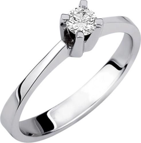 Μονόπετρο Xrisokosmima DBR204A από Λευκόχρυσο 18K με Μπριγιάν No54