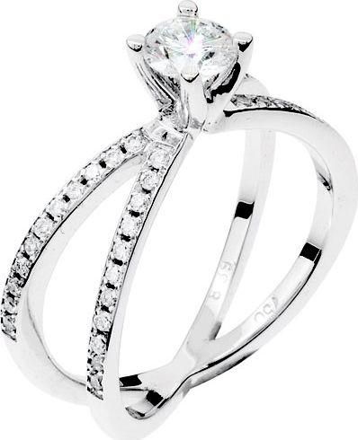 Μονόπετρο Xrisokosmima DBR203A από Λευκόχρυσο 18K με Μπριγιάν No54