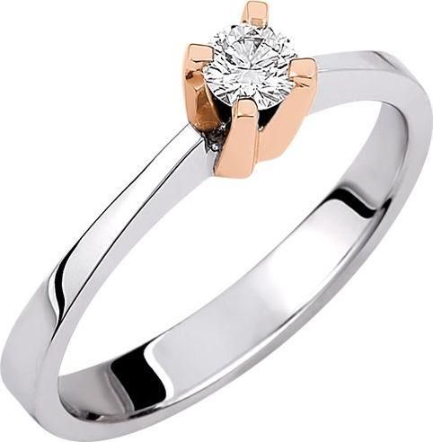 Μονόπετρο Xrisokosmima DBR188A από Λευκόχρυσο 18K με Μπριγιάν No54