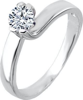 Μονόπετρο Xrisokosmima DBR098A από Λευκόχρυσο 18K με Μπριγιάν No54