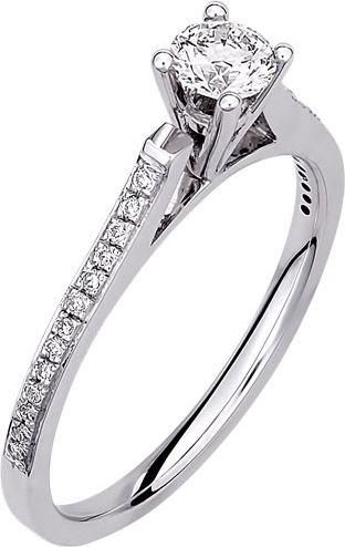 Μονόπετρο Xrisokosmima DBR192A από Λευκόχρυσο 18K με Μπριγιάν No54