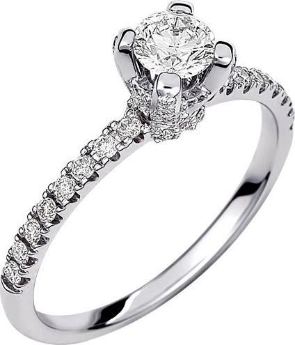 Μονόπετρο Xrisokosmima DBR191A από Λευκόχρυσο 18K με Μπριγιάν No54