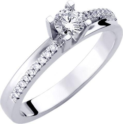 Μονόπετρο Xrisokosmima DBR127A από Λευκόχρυσο 18K με Μπριγιάν No52