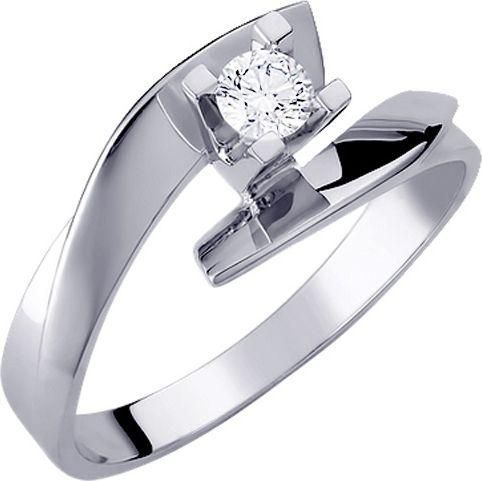 Μονόπετρο Xrisokosmima DBR130A από Λευκόχρυσο 18K με Μπριγιάν No54