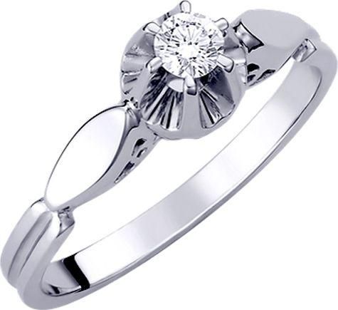 Μονόπετρο Xrisokosmima DBR126A από Λευκόχρυσο 18K με Μπριγιάν No55