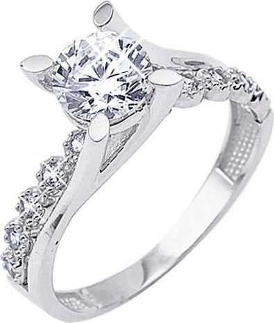 Μονόπετρο Xrisokosmima DMN2235L-A από Λευκόχρυσο 14K No53