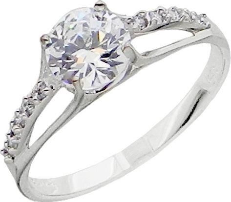 Μονόπετρο Xrisokosmima DMN250L από Λευκόχρυσο 14K No55