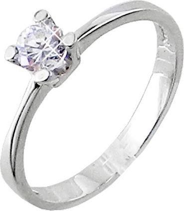 Μονόπετρο Xrisokosmima DBR090A από Λευκόχρυσο 18K με Μπριγιάν No54