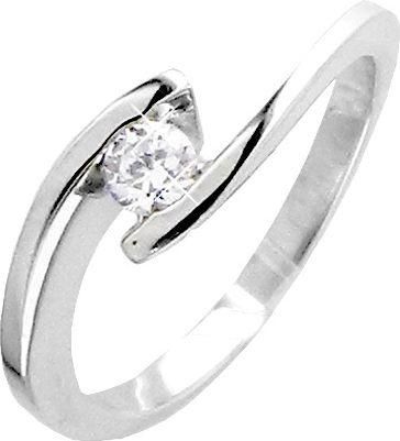 Μονόπετρο Xrisokosmima DBR096A από Λευκόχρυσο 18K με Μπριγιάν No54