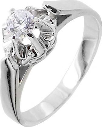 Μονόπετρο Xrisokosmima DBR102A από Λευκόχρυσο 18K με Μπριγιάν No54