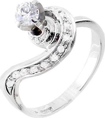 Μονόπετρο Xrisokosmima DBR099A από Λευκόχρυσο 18K με Μπριγιάν No54