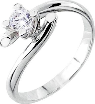 Μονόπετρο Xrisokosmima DBR109A από Λευκόχρυσο 18K με Μπριγιάν No54