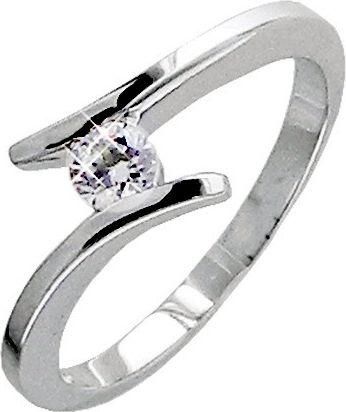 Μονόπετρο Xrisokosmima DBR112A από Λευκόχρυσο 18K με Μπριγιάν No54