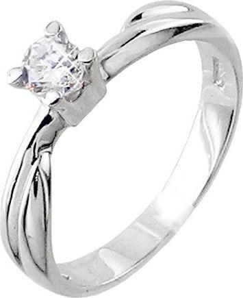 Μονόπετρο Xrisokosmima DBR114A από Λευκόχρυσο 18K με Μπριγιάν No54