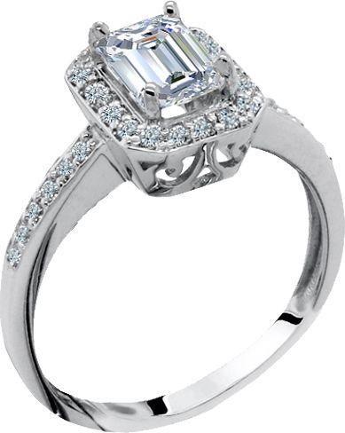 Μονόπετρο Xrisokosmima DF1049L από Λευκόχρυσο 14K με Ζιργκόν No54