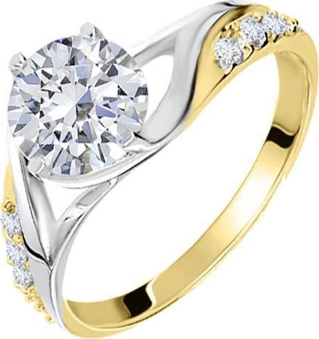 Μονόπετρο Xrisokosmima DMN145A από Χρυσό 14K με Ζιργκόν No53