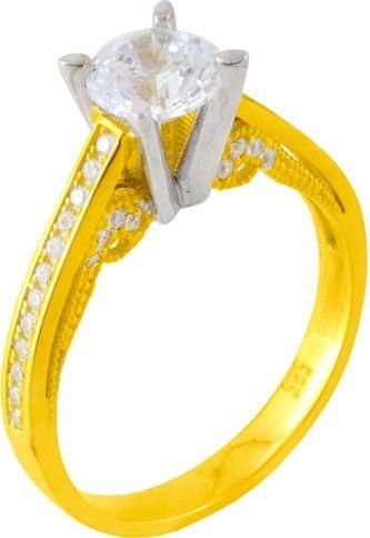 Μονόπετρο Xrisokosmima DMN365A από Χρυσό 14K με Ζιργκόν No55