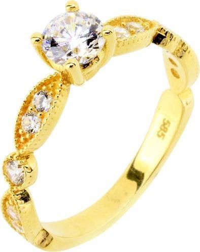 Μονόπετρο Xrisokosmima DMN454A από Χρυσό 14K με Ζιργκόν No55