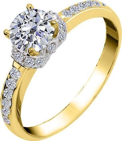 Μονόπετρο Xrisokosmima DMN489A από Χρυσό 14K με Ζιργκόν No55