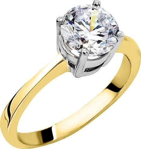 Μονόπετρο Xrisokosmima DMN481A από Χρυσό 14K με Ζιργκόν No54