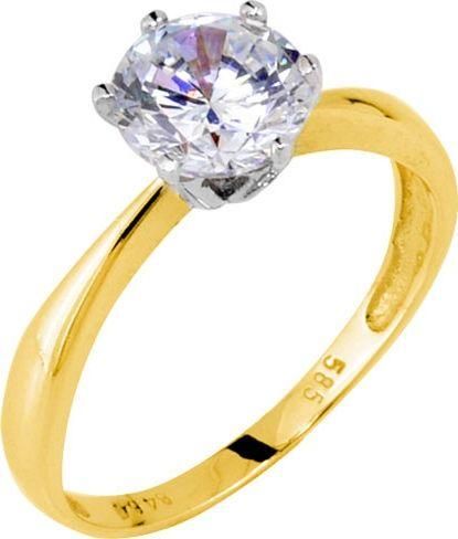 Μονόπετρο Xrisokosmima DMN457A από Χρυσό 14K με Ζιργκόν No54.5