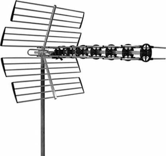 Κεραία Τηλεόρασης Alcad MX-047 Εξωτερική δεν Απαιτεί Τροφοδοσία Σύνδεση με Ομοαξονικό Καλώδιο Μαύρο