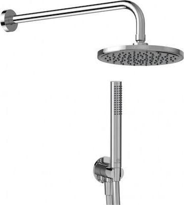 Μπαταρία Εντοιχισμού Ideal Standard Rain Σετ Μίκτης, Τηλέφωνο & Κεφαλή Ντουζ 2 Εξόδων Ασημί