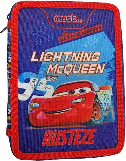 Κασετίνα Must Cars Rusteze Διπλή Γεμάτη 15x5x21cm Μπλε για 3+ Ετών