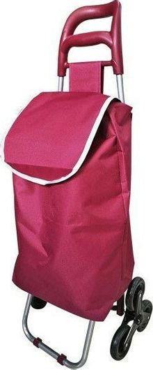 Καρότσι Λαϊκής Sidirela Υφασμάτινο με 6 Ρόδες 38x33x95cm Μπορντό