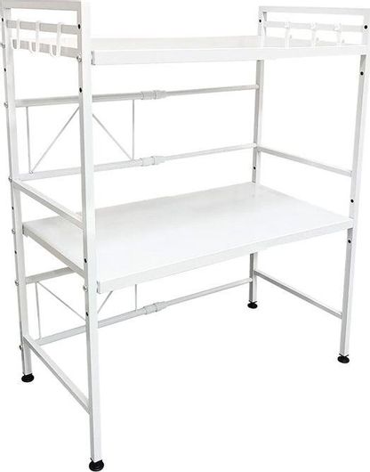 Ραφιέρα Πάγκου Shally Dogan 02839588 Επεκτεινόμενη Μεταλλική για Φούρνο Μικροκυμάτων με 2 Ράφια & Αξεσουάρ 40-60x32x80cm Λευκό