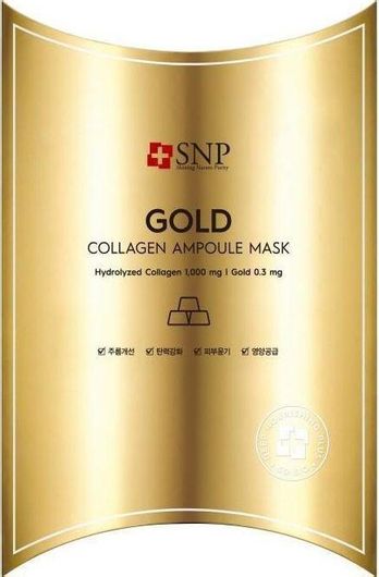 Μάσκα Προσώπου SNP Gold Collagen Ampoule για Αντιγήρανση Ενυδάτωση & Θρέψη 