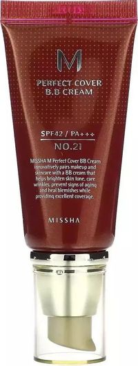 BB Cream Missha M Perfect Cover Ημέρας με SPF42 για Ενυδάτωση & Ατέλειες με Υαλουρονικό Οξύ & Ceramides 21 Natural Beige 50ml