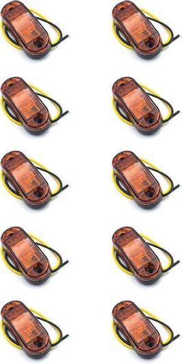 Φώτα Όγκου Φορτηγού Ip66 24V Σετ 10τμχ Πορτοκαλί
